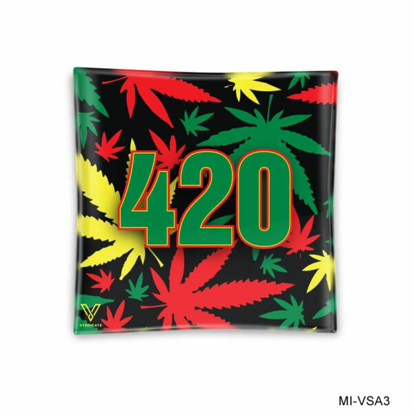 420 RASTA BLAZIN' ASHTRAY GLASS