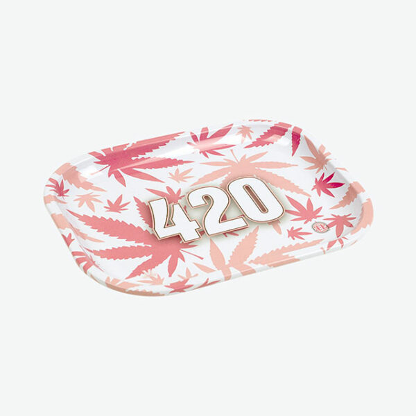 (S) 420 PINK ROLLING TRAY (18x14cm)