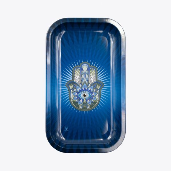 (L) HAMSA BLUE ROLLING TRAY (27x16cm)