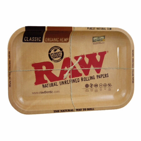 (L) RAW METAL ROLLING TRAY SMALL (27x17cm)