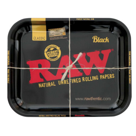 (XL) RAW BLACK METAL ROLLING TRAY (34 x 27,5 cm)