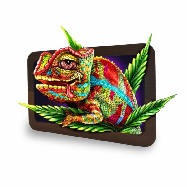 Cloud 9 Chameleon - 3D Wood Rolling Tray (Small)