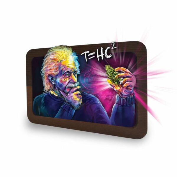 T=HC2 Einstein - 3D Wood Rolling Tray (Medium)